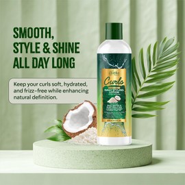Vatika Naturals Curls AQUABOOST Daily Styling Lotion with Rice Water & Electrolytes – Hydrating, Moisturizing & Frizz-Control Styling Cream for Curly, Wavy & Textured Hair, 370ml