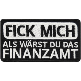 EXPRESS-STICKEREI Sew-On Patch Me - als wärst du das Finanzamt Patch Funny Fun Sticker for Sewing/Ironing | Applique Jeans Patch for All Fabrics | Fabric Applique 75 x 40 mm