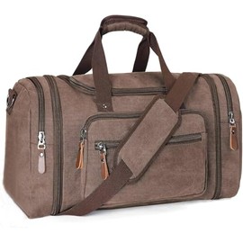 Sechunk Duffle Bag Canvas Large Outdoor Shoulder Bag Overnight Handbag Travel Tote Luggage Weekender Bag