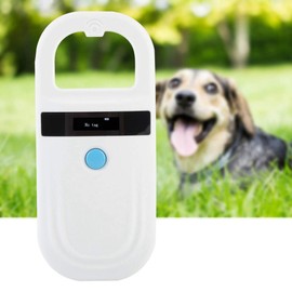 Estink Microchip Reader, RFID 134.2Khz Pet ID Microchip Scanner 0.91" High Intensity OLED Display 128 Tags Information Storage Animal Tracking