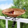 Jealoeur Bird Bath Deck Mounted 12 Inches, Deck Adjustable Steel