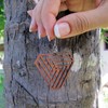 Big Infinity Boho Triangle Earrings, Triangle Wooden Jewelry, Laser Cut