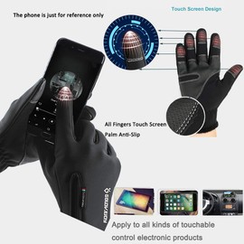 Jeniulet Waterproof Gloves -30℉ Mens Winter Warm All Finger Touch Screen Gloves for Cycling and Outdoor Work