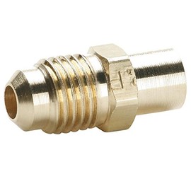 Parker 43F-6-5 45 Degree Fitting, Flare to Solder, Brass, Flare and Solder O D Connector, 3/8" and 5/16"