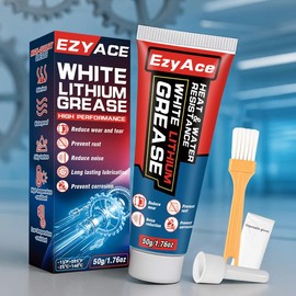 EzyAce White Lithium Grease, Anti-Rust & Corrosion Garage Door Lubricant, Multi-Purpose Bike Grease Ideal for Automotive, Marine, and Household Use, Waterproof & Heat Resistant Bearing Grease,1.76oz