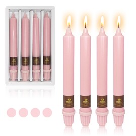 Gedengni Taper Candles Pink Candlesticks - 4pcs Long Tapered Candle Unscented Candle Sticks Dripless Candles for Dinner Decor Housewarming Gift Idea,8inches (20D4PC-PINK)