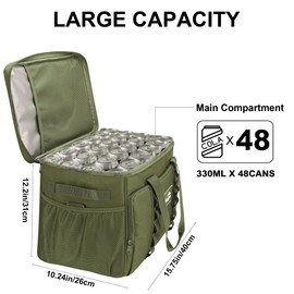 Youngoa Cooler Bag 48 Cans Insulated Soft Cooler Ice Chest Large Collapsible Cooler Bag 32L Soft Side Coolers for Picnic, Beach, Camping, Travel