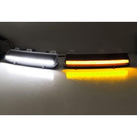 iJDMTOY Front Bumper Switchback LED Daytime Running Lights Compatible With 06-09 Nissan 350z LCI, Exact Fit Bumper Reflector Replacement Powered by White & Amber LED Lights