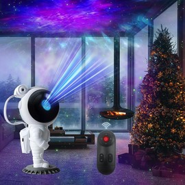PLAYHOT Astronaut Star Projector Galaxy Night Light - Starry Nebula LED Ceiling Lamp with Timer and Remote, Aesthetic Kids Room Decor, Perfect for Christmas, Birthdays, and Valentine's Day - Color: Pink