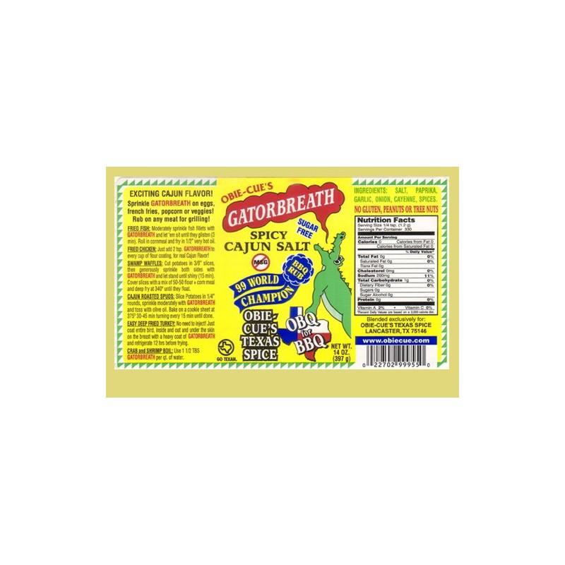 Obie-Cue's Gatorbreath Seasoning 14oz