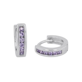 Prinzessin Lillifee Hoop Earrings 925 Sterling Silver Girls Children's Earrings with Synthetic Zirconia 1.2 cm Silver Comes in Jewellery Gift Box, small, Sterling Silver, Cubic Zirconia