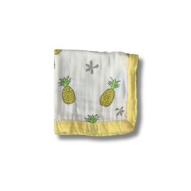 Coco Moon（ココムーン）【セキュリティブランケット／ Pinapple of My Eye】パイナップル柄 ハワイ ベビー ミニブランケット シルクのようにやわらかい肌触り 日本限定販売デザイン