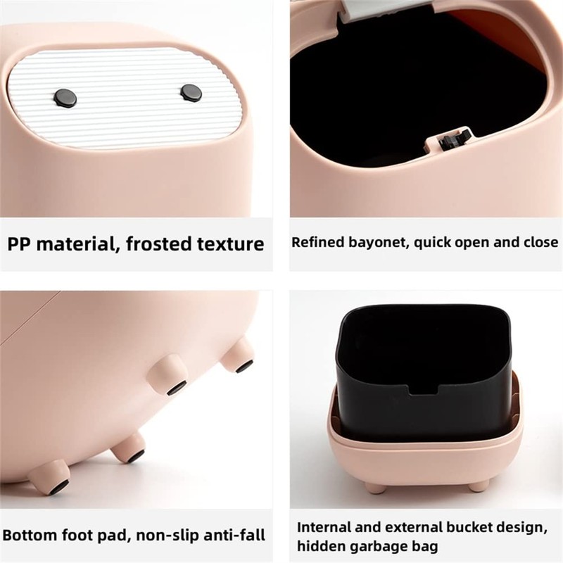 AIWE7D Small Desktop Trash Can with Lid for Desk Trash