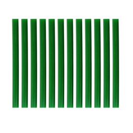 HUIHUIBAO 12 PCS Colored Hot Glue Sticks, Mini Hot Melt Adhesive Glue Stick for DIY Art Craft, 7 x 100mm, Green
