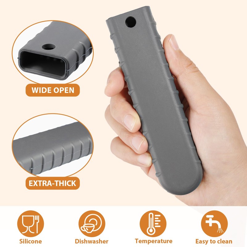 Webake Cast Iron Handle Cover, Silicone Hot Handle Cover Holder