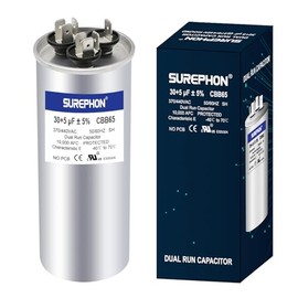 30+5 uF 30/5 MFD ± 5% 370V/440VAC condensador de arranque dual CBB65B funciona para unidad de CA ventilador motor arranque o bomba de calor o condensador recto frío