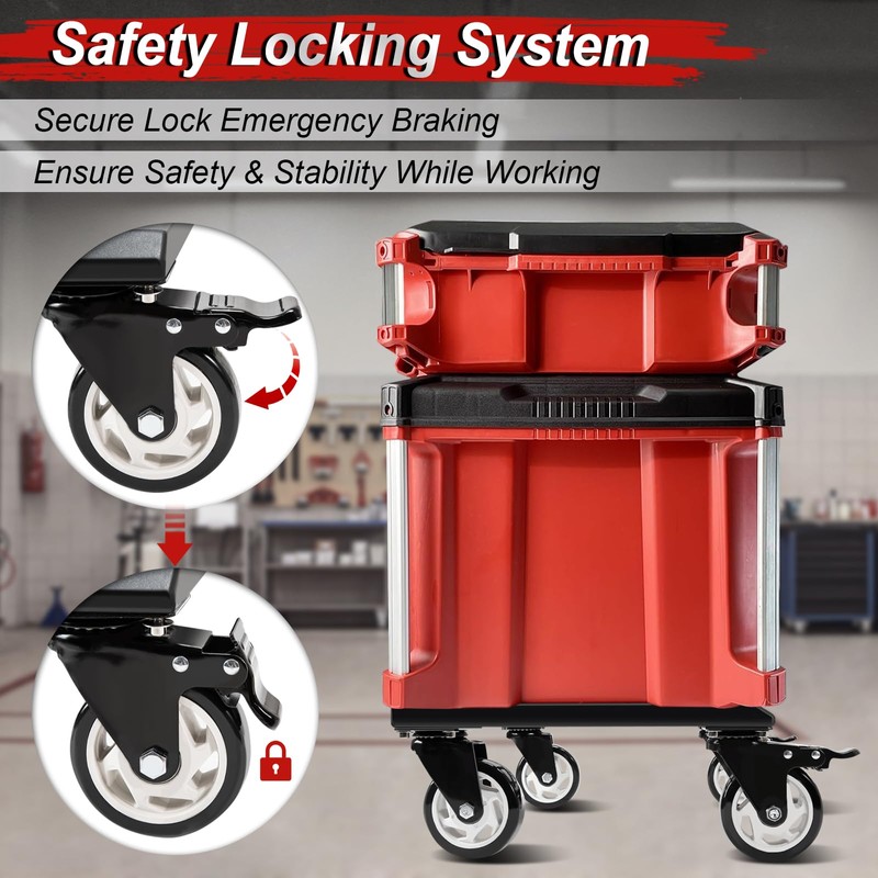 Heavy Duty Tool Box Dolly Compatible with Mil.Waukee Packout Toolboxes,