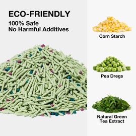 VETRESKA Tofu Cat Litter,Natural Kitty Litter Strong Clumping Flushable Cat Litter Pellets Ultra Absorbent,Odor Control,Dust-Free,Low Tracking Eco-Friendly Tofu Litter,Greentea(5.5lb×4bags)
