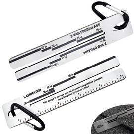 2 Packs Metal 4/09 Shingle Gauge with Carabiner, House Roof Gauge Tool, Roof Pitch Gauge Roofing Tools Engineering Rulers Equipment for Measuring and Analyzing The Thickness of Roof Tiles
