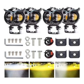 2 Par Luces Led Para Faros Motos Luz Auxiliares Lupa Autos