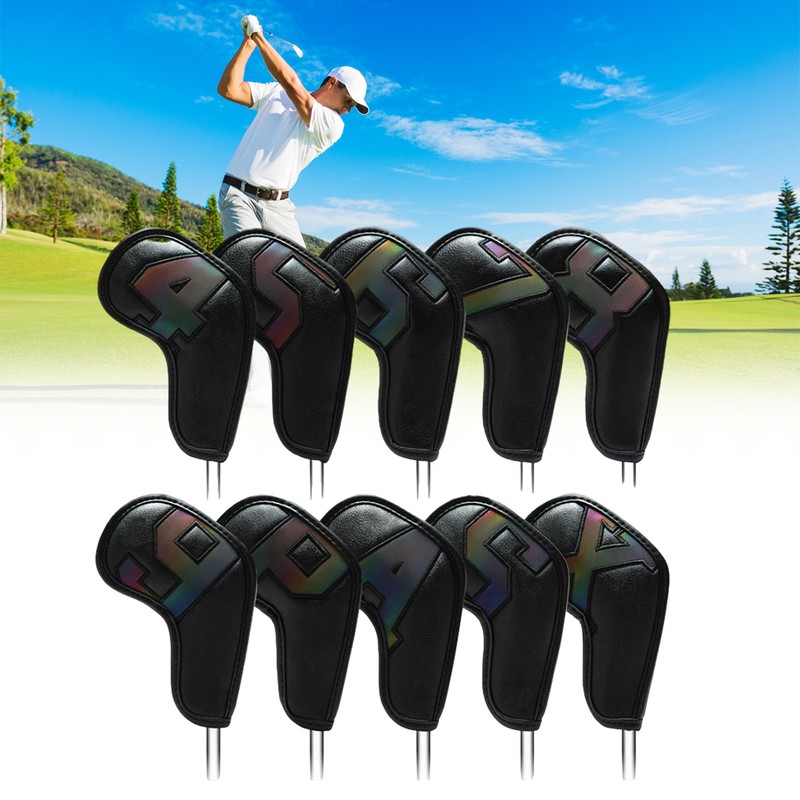 10PCS Iron Head Cover Waterproof PU Leather Iron Headcover Number