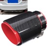 Universal Exhaust Tip Tail Throat Glossy Carbon Fiber Red Pipe