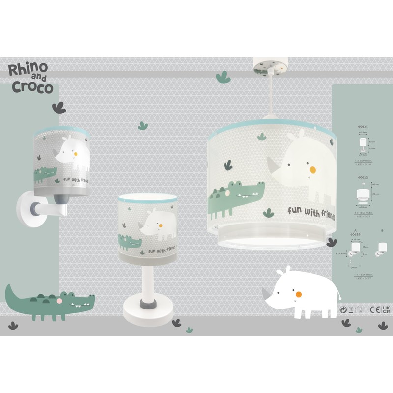 Dalber Rhino & Croco Rhino & Croco Children's Table Lamp