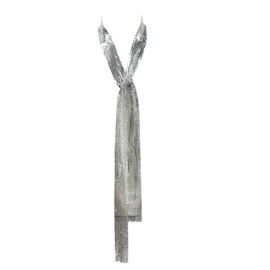 TAIKMD Women Glitter Sparkle Metal Sequins Neck Tie Scarf Thin Skinny Long Shawls Neckerchief Necklace Party Waist Belt (Silver)