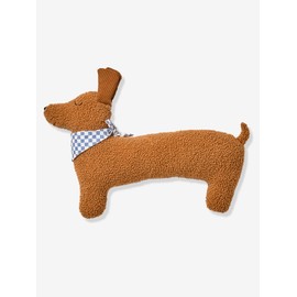VERTBAUDET Dog Cushion Dachshund Sherpa Achille Brown TU