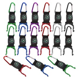 COACOM 15-Piece Water Bottle Buckle, Caravan with Compass, Creative Bottle Buckle for Metal Drinks, Practical and Mini, Suitable for Camping and Hiking