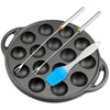 LCJAOF Cast Iron Escargot Dish with 15 Compartment Holes Takoyaki