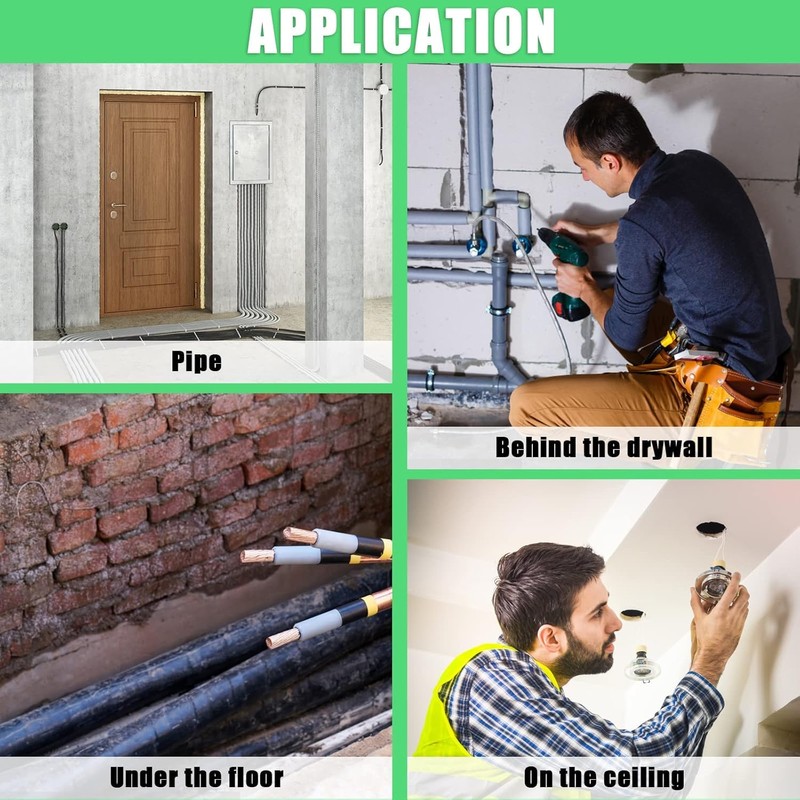 BILIPLE Fish Tape Cable Puller 15M/50FT Width 4mm Polyester Wall