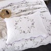 vctops 2-Piece Elegant Floral Embroidered Pillow Shams Queen Size 100%