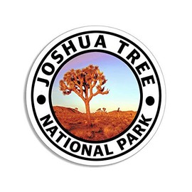 4x4 inch Round Joshua Tree National Park Sticker - Decal Hike Travel ca Fun Camp Vinyl Decal Sticker Car Waterproof Car Decal Bumper Sticker