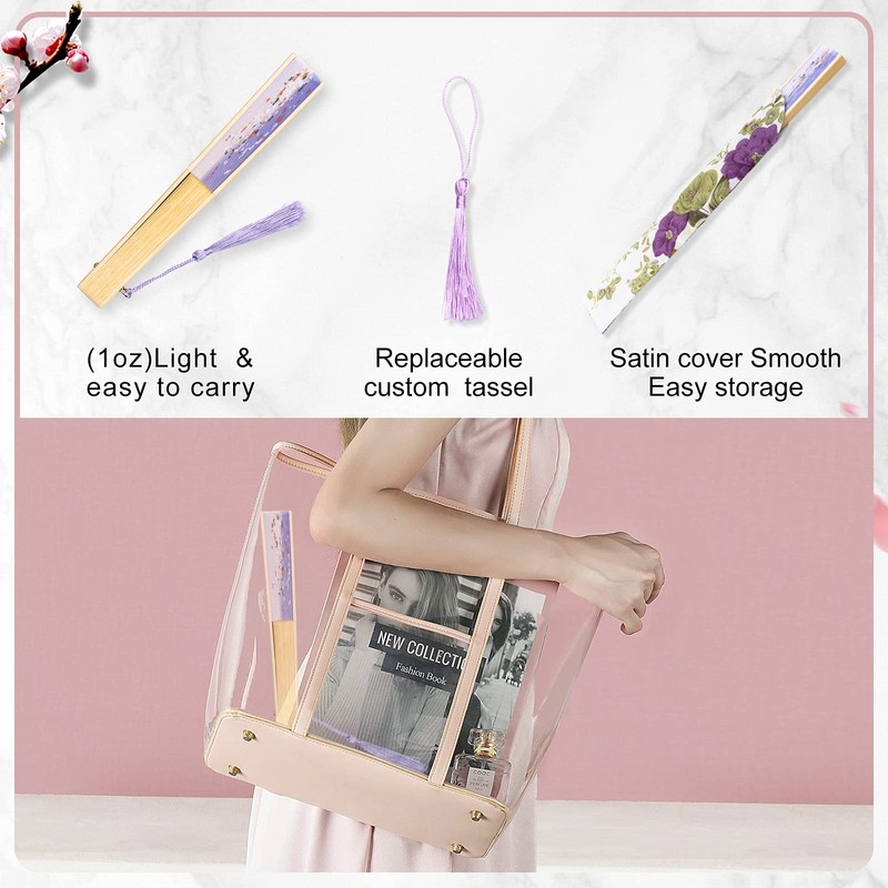 iPihsius Folding Fan, Slik Folding Hand fan with First Layer