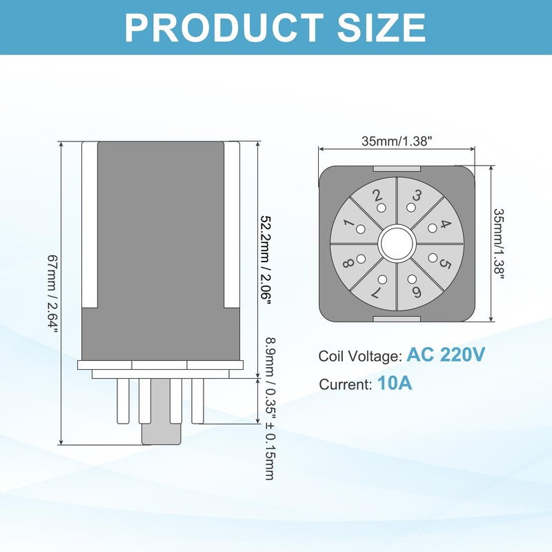 sourcing map DPDT Electromagnetic Power Relay, AC 220V Coil 10A