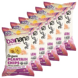 Barnana Himalayan Pink Salt Organic Plantain Chips 2oz Pack of 6 Healthy Snack