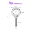 Pack of 4 M8 304 Eye Bolts Made of Stainless