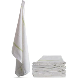 Aspero 10 Tea Towels, Cotton Tea Towels, Washable up to 60 °C, Professional Wipe/Green