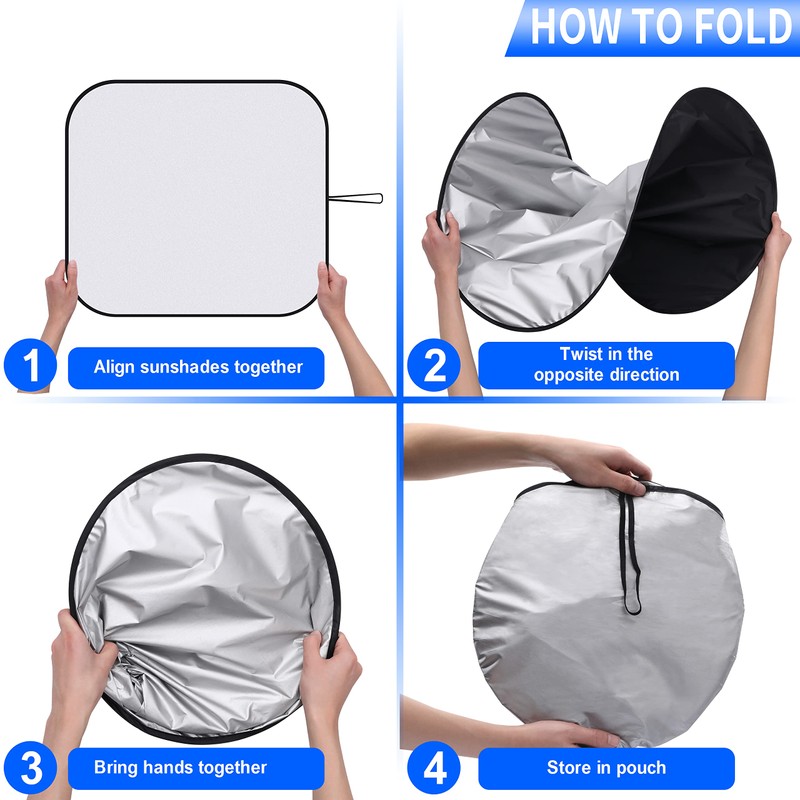Windshield Sun Shade - 2 Piece Car Sun Shade Windshield,