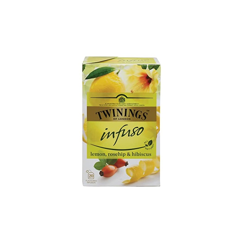 Twinings Infuso Lemon, Rosesip & Hibiscus - Caja con 20
