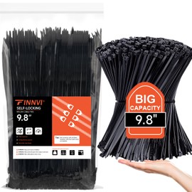 2000 PCS Small Black Cable Zip Ties 10 inch, Thin Plastic Wire Zip Ties Strap for Chain Link Fence, Durable Zipties 45 LB for Machinery, Vehicles, Farms