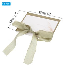 PATIKIL Wedding Day Cards, 2 Pcs His and Her Wedding Vow Card with Green Ribbon for Bride and Groom Wedding Bridal Shower Gifts