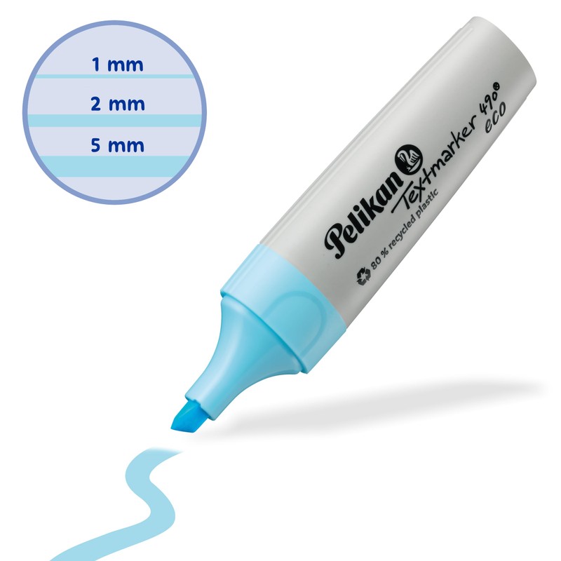 Pelikan Highlighters 490 eco Pastel Blue Pack of 10 in