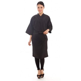 Perfehair Salon Customer Dress Hairdressing Cape Kimono Style (Color: Black)