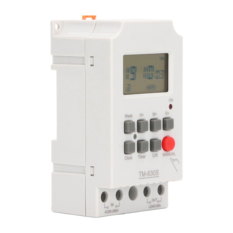 Second Setting Digital Timer Switch ABS 7 Day Programmable Memory