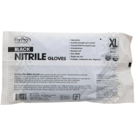 ForPro Professional Collection X Large Black Nitrile Gloves 30 Count Disposable Food Safe Chemical Resistant