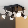 MiniSun Modern Square Black Chrome 4 Way Adjustable GU10 Ceiling