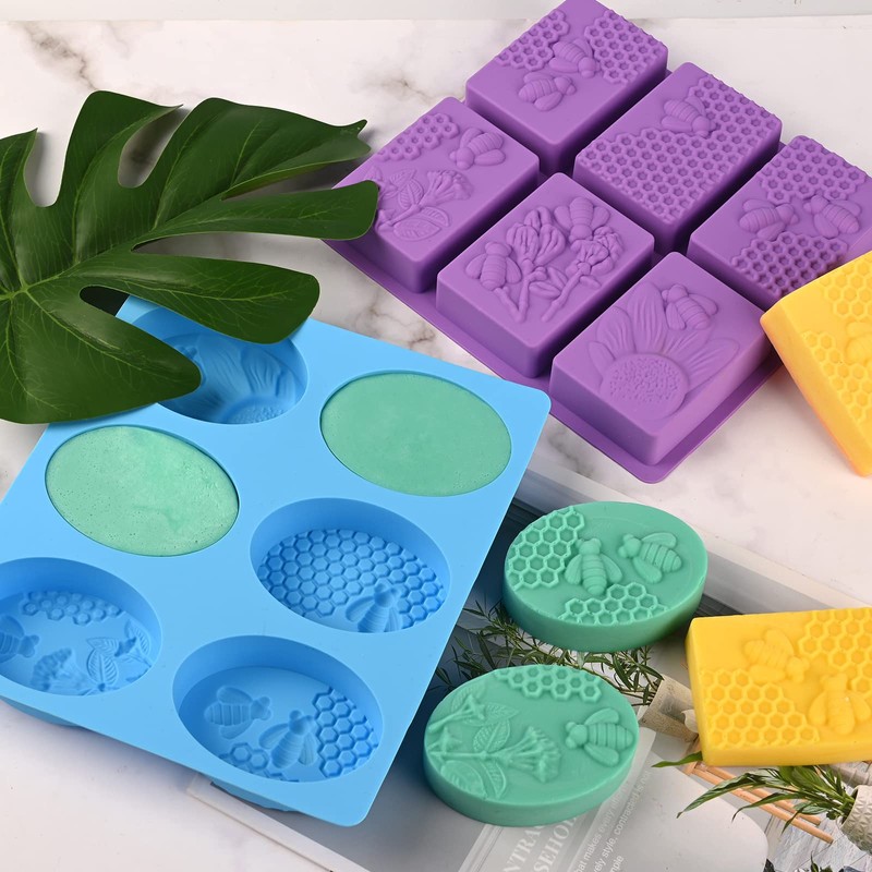 Sakolla Sakolla 2 Pack 6 Cavity Bee Silicone Soap Molds