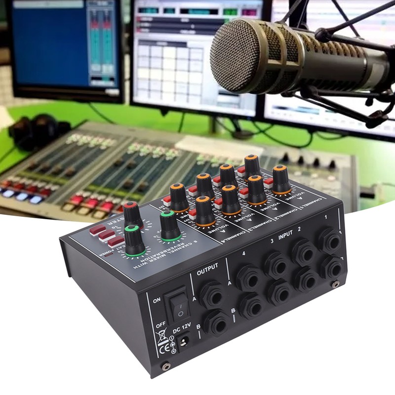 Compact Mixed Sound Mixer Metal 8 Channel Professional Mixer Board